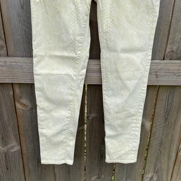Adriano Goldschmied The Legging Super Skinny Ankle Jean Snake Print Yellow Sz 29 - Picture 3 of 10